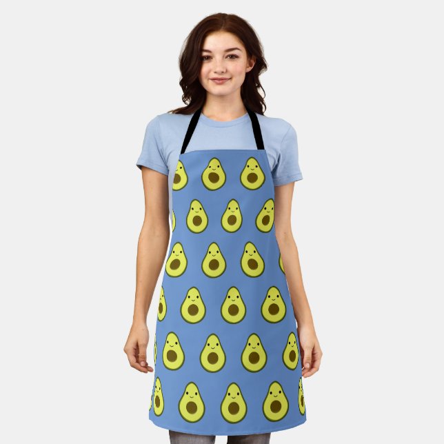 Cute Kawaii Avocado Apron (Worn)