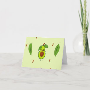 Cute kawaii avocado card