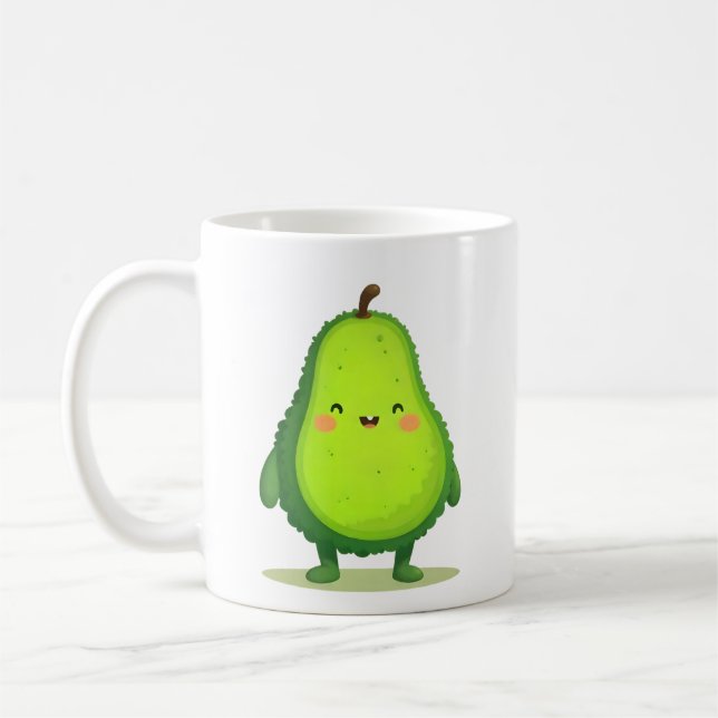 Cute Kawaii Avocado Character Coffee Mug (Left)