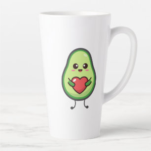Cute Kawaii Avocado Heart Love - Adorable Healthy  Latte Mug