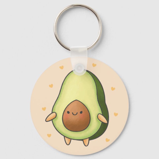 Cute Kawaii Avocado Key Ring (Front)