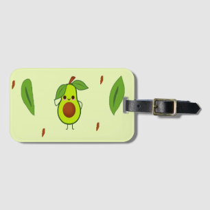 Cute kawaii avocado luggage tag