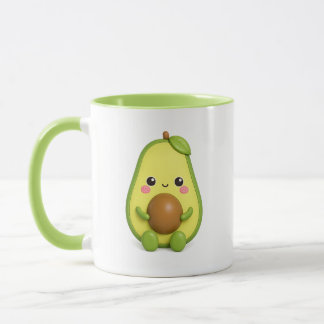 Cute Kawaii Avocado Mug | Adorable Fruit Coffee Cu