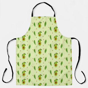 Cute kawaii avocado on green apron