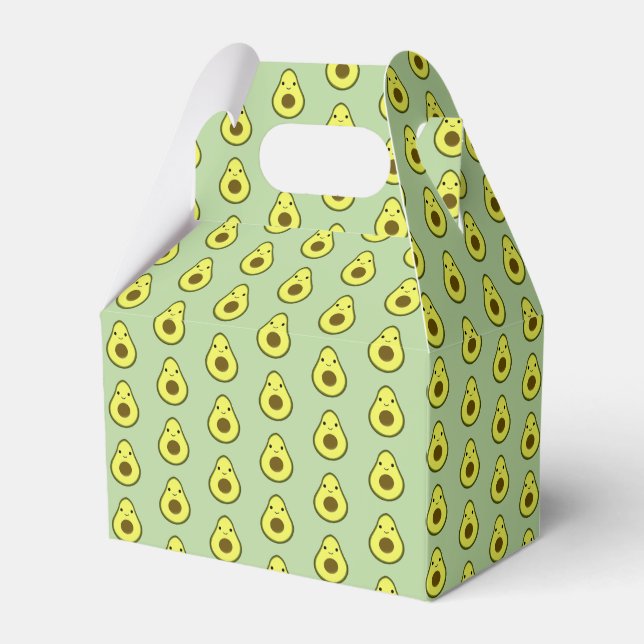 Cute Kawaii Avocado Pattern Favour Box (Front Side)