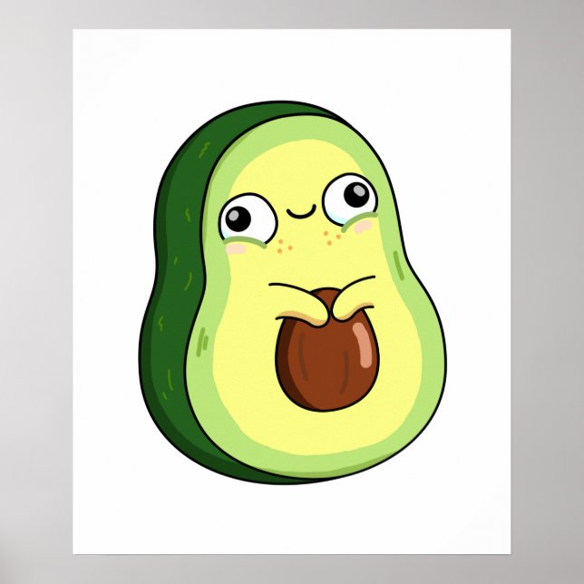 Cute Kawaii Avocado Poster (Front)