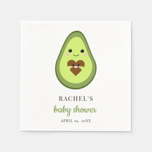 Cute Kawaii Avocado Pregnant Baby Shower Fiesta Napkin