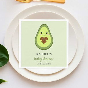 Cute Kawaii Avocado Pregnant Baby Shower Fiesta Napkin