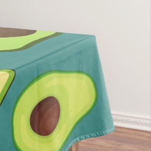 Cute Kawaii Avocado slice summer gradient Pattern Tablecloth