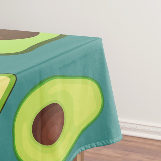 Cute Kawaii Avocado slice summer gradient Pattern Tablecloth (In Situ)