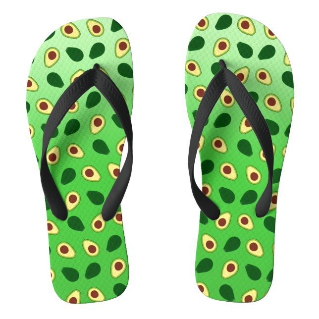 Cute Kawaii Avocado slice summer gradient Pattern Thongs (Footbed)