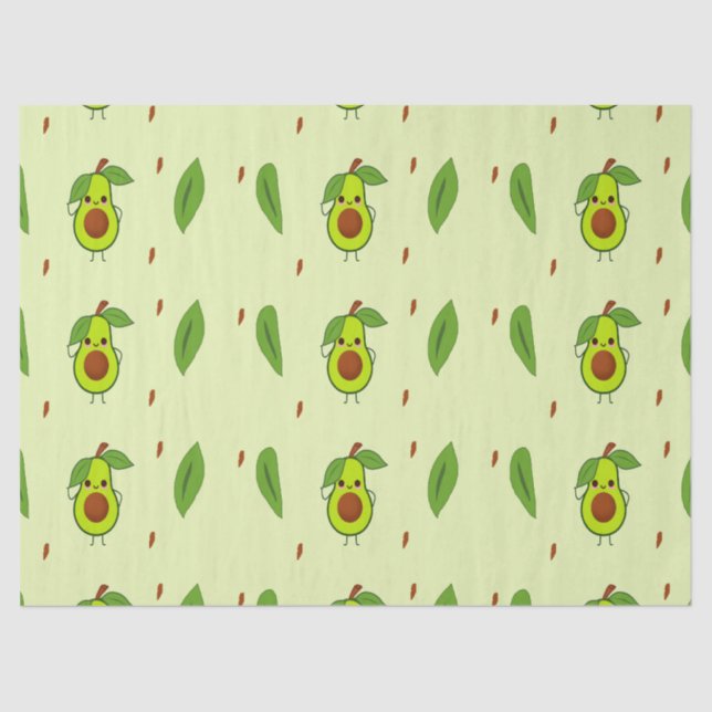 Cute kawaii avocado tissue paper (Front)