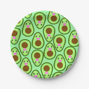 Cute Kawaii Avocado Vegan Paper Plate