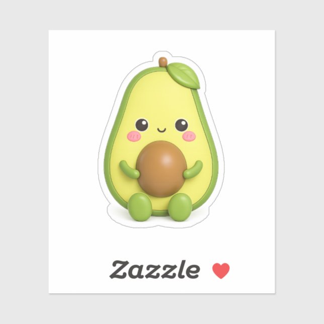Cute Kawaii Avocado Vinyl Sticker (Sheet)