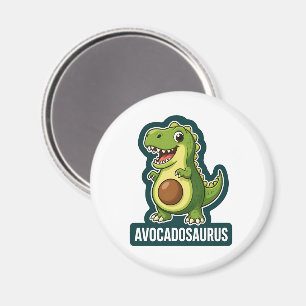 Cute Kawaii Avocadosaurus Dinosaur Funny Pun Magnet