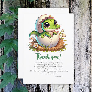 Cute Kawaii Baby Alligator Hatching Baby Shower  Thank You Card