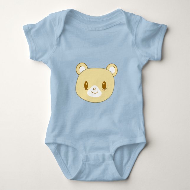 Cute Kawaii Baby Bear Cub Baby Bodysuit (Front)