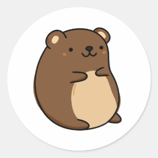 Cute Kawaii Baby Brown Bear Classic Round Sticker