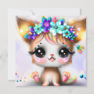 Cute Kawaii Baby Chihuahua  Holiday Card