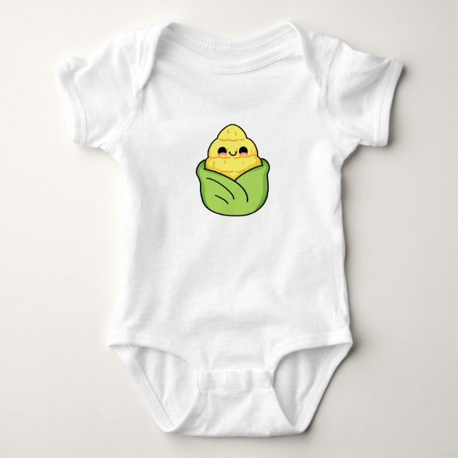 Cute Kawaii Baby Corn Baby Bodysuit (Front)