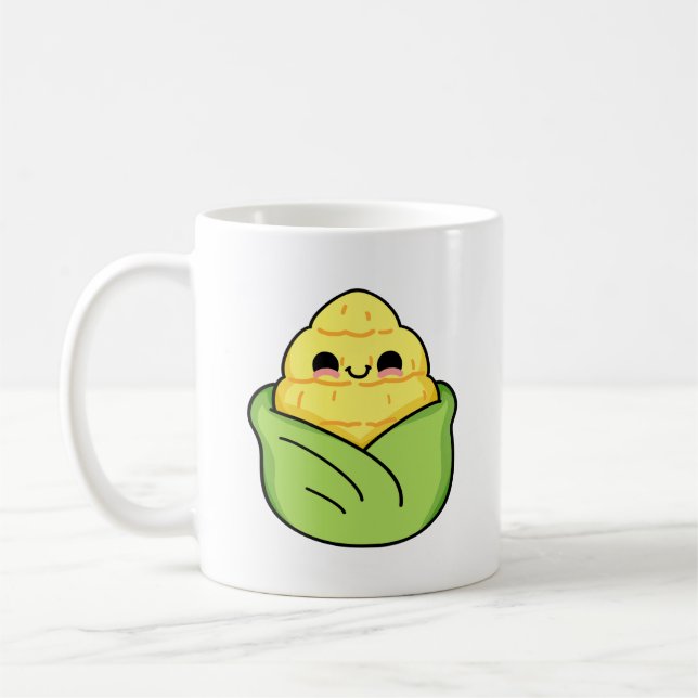 Cute Kawaii Baby Corn Coffee Mug (Left)