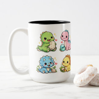 Cute Kawaii Baby Dinosaurs Mug | Adorable Dinosaur