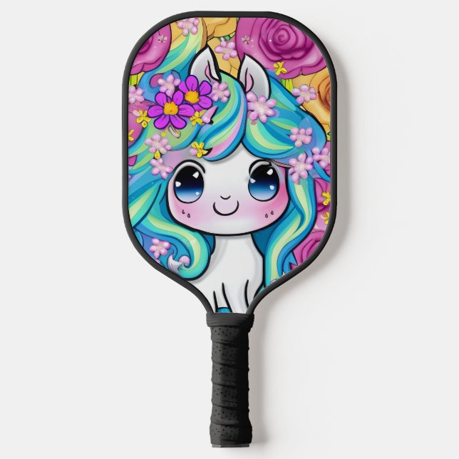 Cute Kawaii Baby Pony Pickleball Paddle (Front)