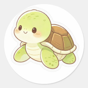 Cute Kawaii Baby Turtle Sticker Green Sea Turtle