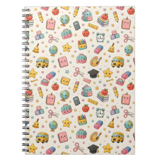 Cute Kawaii Back to School Spiral Notebook
