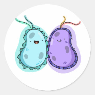 Cute Kawaii Bacteria Classic Round Sticker