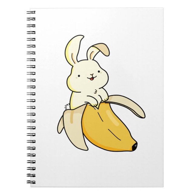 Cute Kawaii Banana Bunny Notebook (Front)