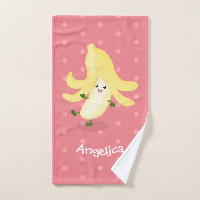 Cute kawaii banana cartoon bath towel set (Hand Towel)