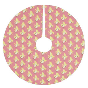 Cute kawaii banana cartoon brushed polyester tree skirt