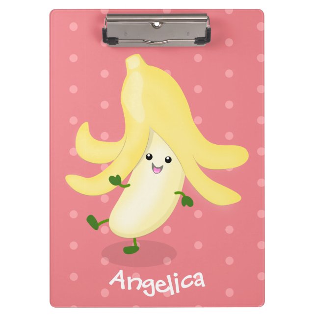 Cute kawaii banana cartoon clipboard (Front)