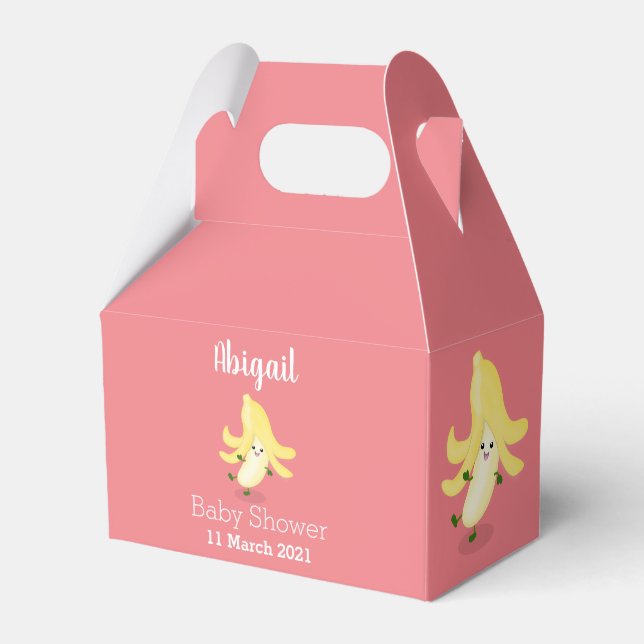 Cute kawaii banana cartoon favour box (Front Side)