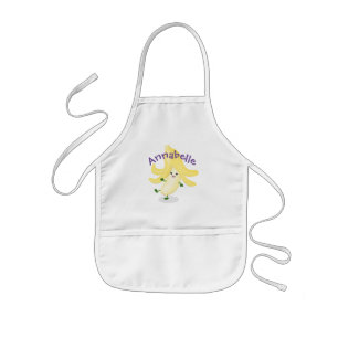 Cute kawaii banana cartoon illustration kids apron