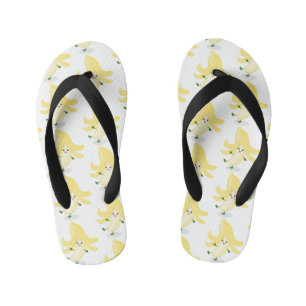Cute kawaii banana cartoon kid's thongs