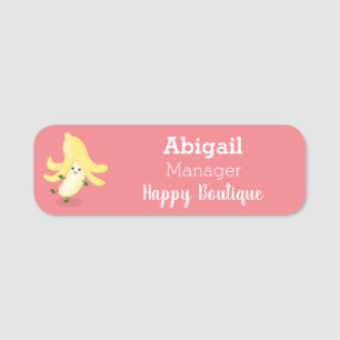 Cute kawaii banana cartoon name tag