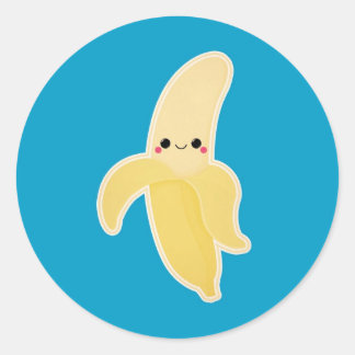 Cute Kawaii Banana Classic Round Sticker