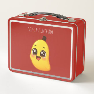 Cute Kawaii Banana Lunch Design Metal Lunch Box