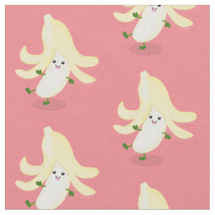 Cute kawaii banana purple cartoon illustration fabric
