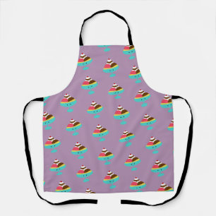 Cute Kawaii Banana Split Pattern Apron