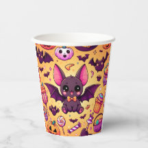 Cute kawaii bat candy halloween
