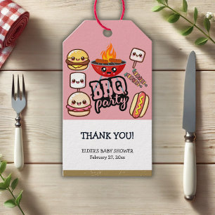 Cute Kawaii BBQ Party Baby Shower Gift Tags