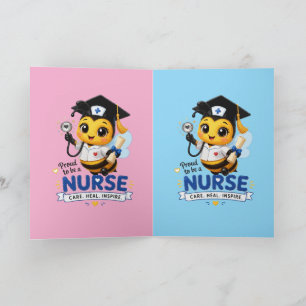 Cute Kawaii Bee Nurse Graduation 2026 Card