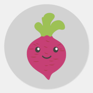 Cute Kawaii Beet Classic Round Sticker