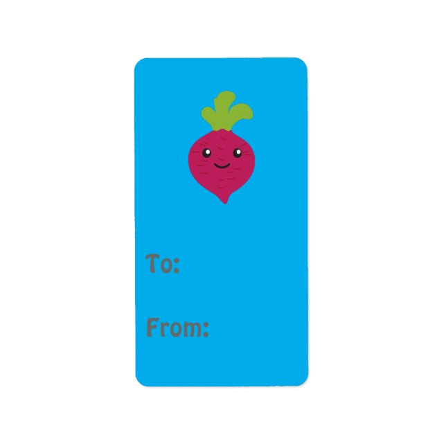 Cute Kawaii Beet Label (Front)