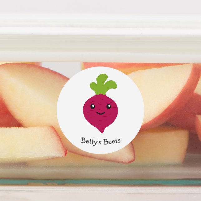 Cute Kawaii Beet Label with Customisable Name (Affixed)