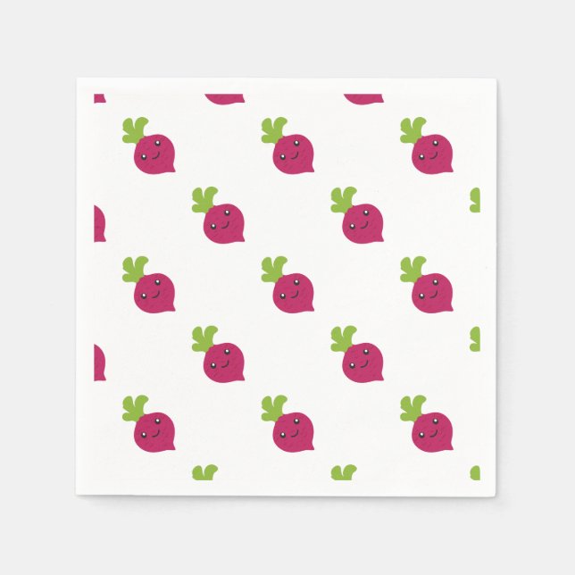 Cute Kawaii Beet Napkin (Front)