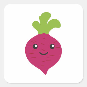 Cute Kawaii Beet Square Sticker